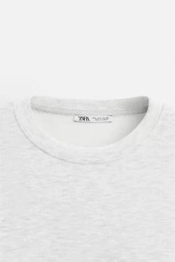 ZARA ТОЛСТОВКА С КРУГЛЫМ ВЫРЕЗОМ, СВЕТЛО-СЕРЫЙ