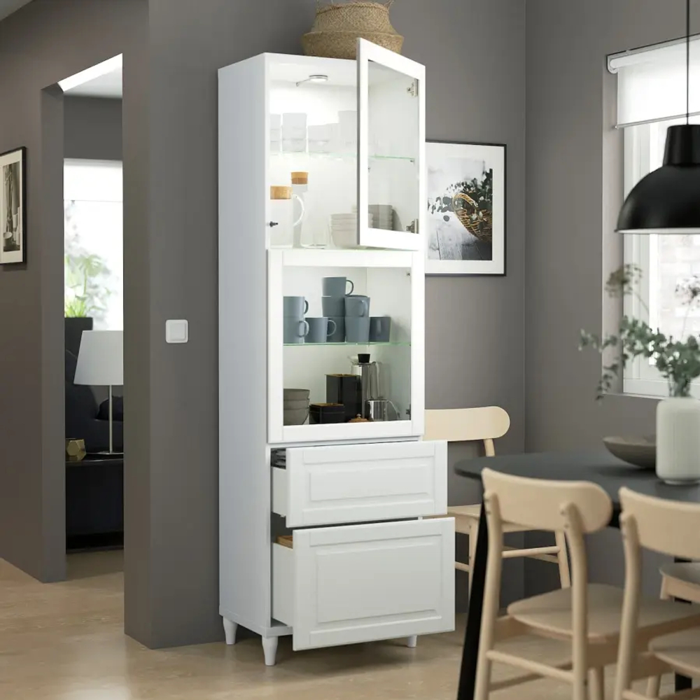 Книжный шкаф - BESTÅ/ BESTА IKEA/ БЕСТА/БЕСТО ИКЕА, 202х60 см, белый