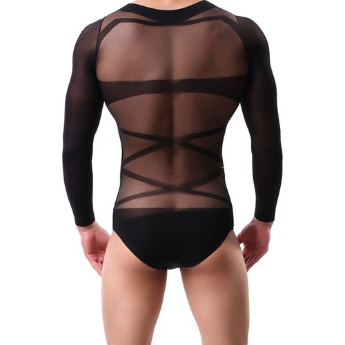 Мужское эротическое боди черное Romeo Rossi RR9114-8