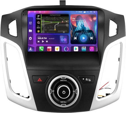 Магнитола для Ford Focus 3 2011-2019 (поддержка автопарковки) - FarCar BM9-2K-7079F1 монитор 9.5" 2K QLED на Android 14, TS10, 4+32Гб, CarPlay, 4G SIM-слот