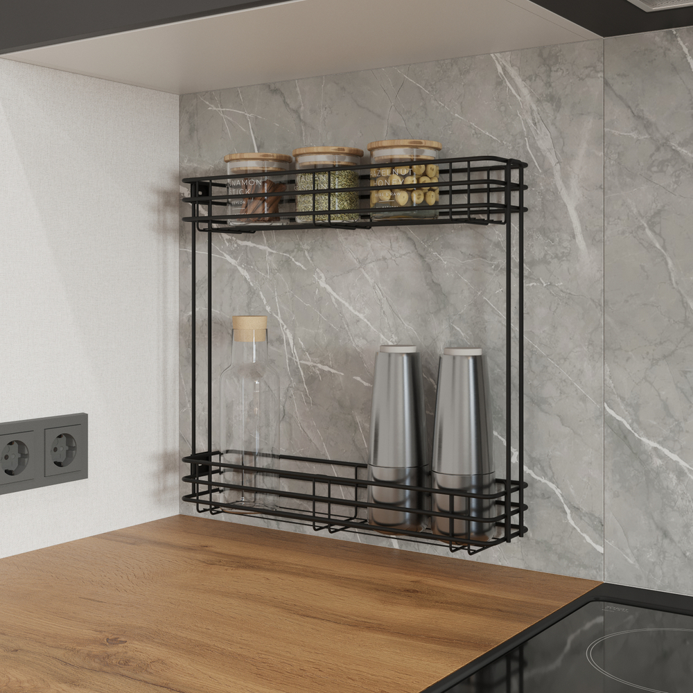 Полка Domaci Феррара 150-я D24760 для бутылок, черный муар