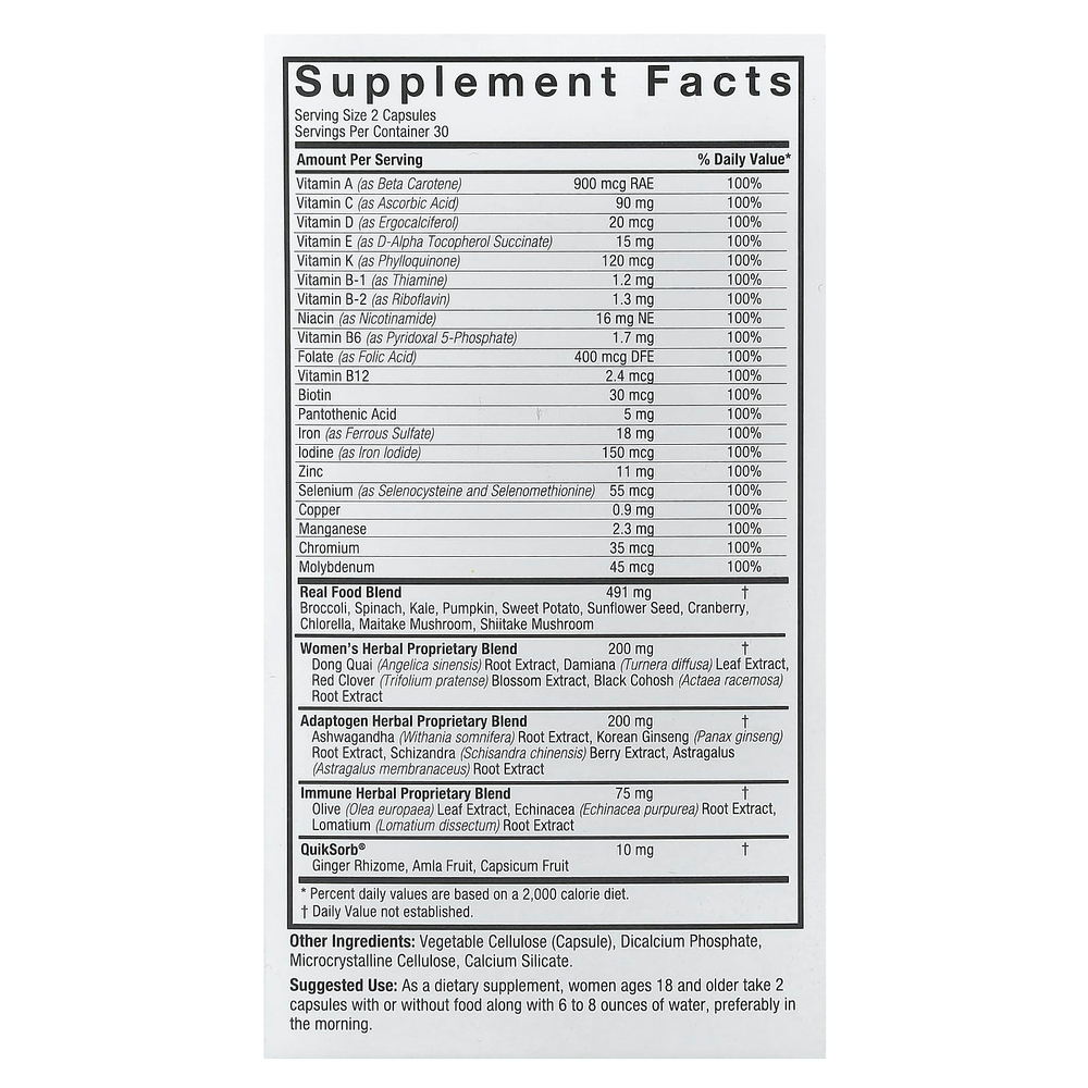 Nature's Answer, 100, мультивитамины для женщин, 60 вегетарианских капсул
