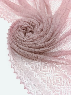 Оренбургский пуховый платок-паутинка А140-06 магнолия