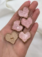 Пуговицы Перламутр персиковый Сердце