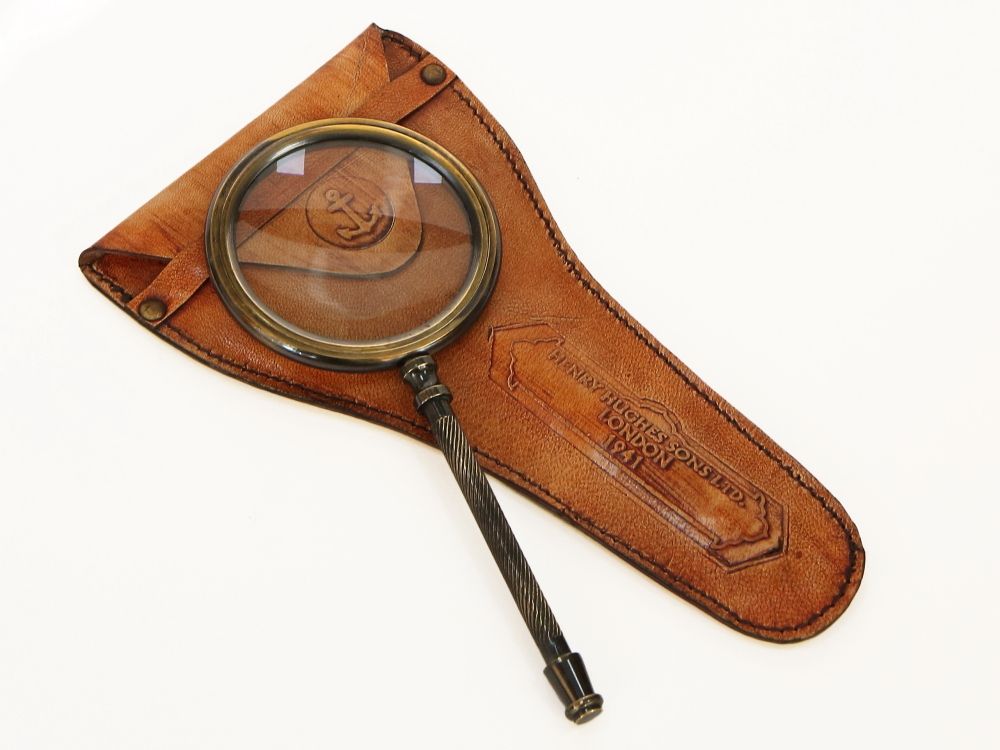 Nautical Морская лупа в кожаном футляре