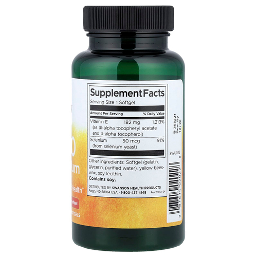 Swanson Vitamins, E-400 с селеном, 90 капсул
