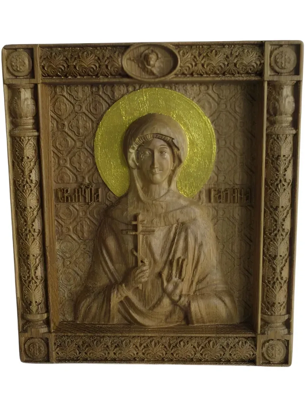 Освященная Икона Галина Святая Мученица резная из дуба