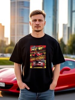 Футболка мужская y2k с принтом машиной