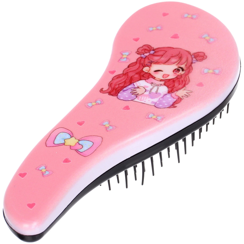 Расческа массажная компактная «АНИМЕШКИ», микс 4 дизайна, 18*7,5см (PVC коробка)