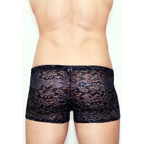 Мужские трусы боксеры черные в цветок Romeo Rossi Black Boxer RR00217