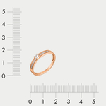 Кольцо женское из красного золота 585 пробы с фианитами (арт. К-7381.17)