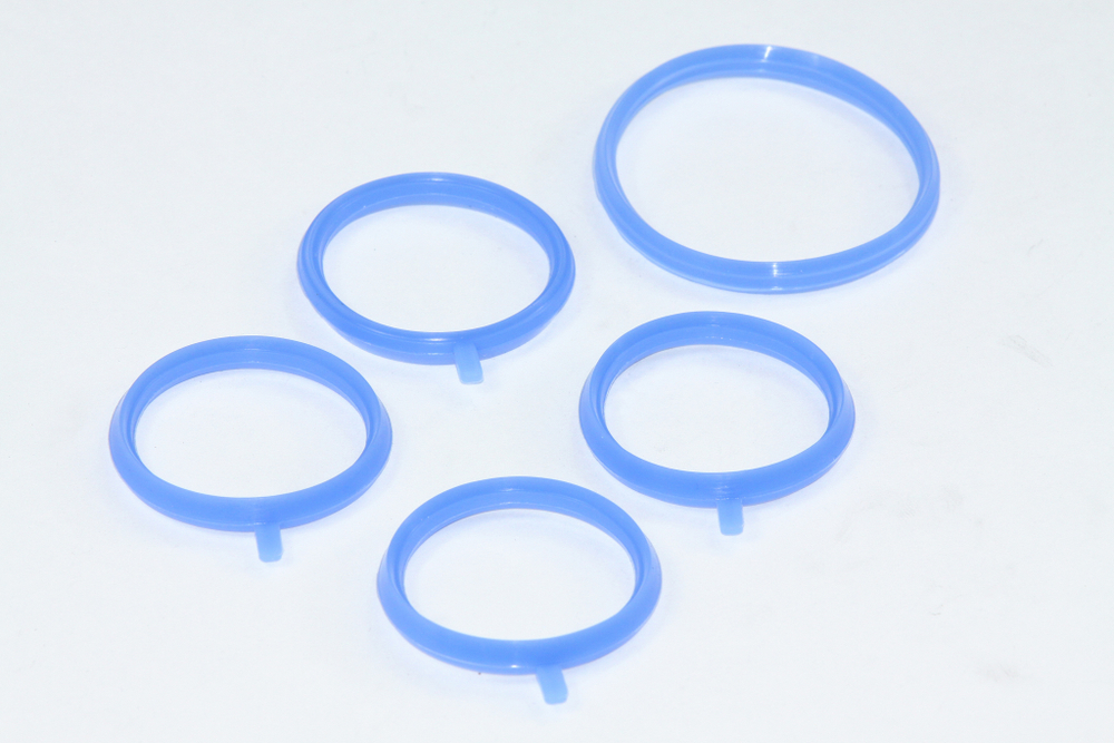 Прокладка коллектора ВАЗ 21124, 2112 (впускного) комплект, Н/О с электрон. педалью, синий силикон (ПТП 64)