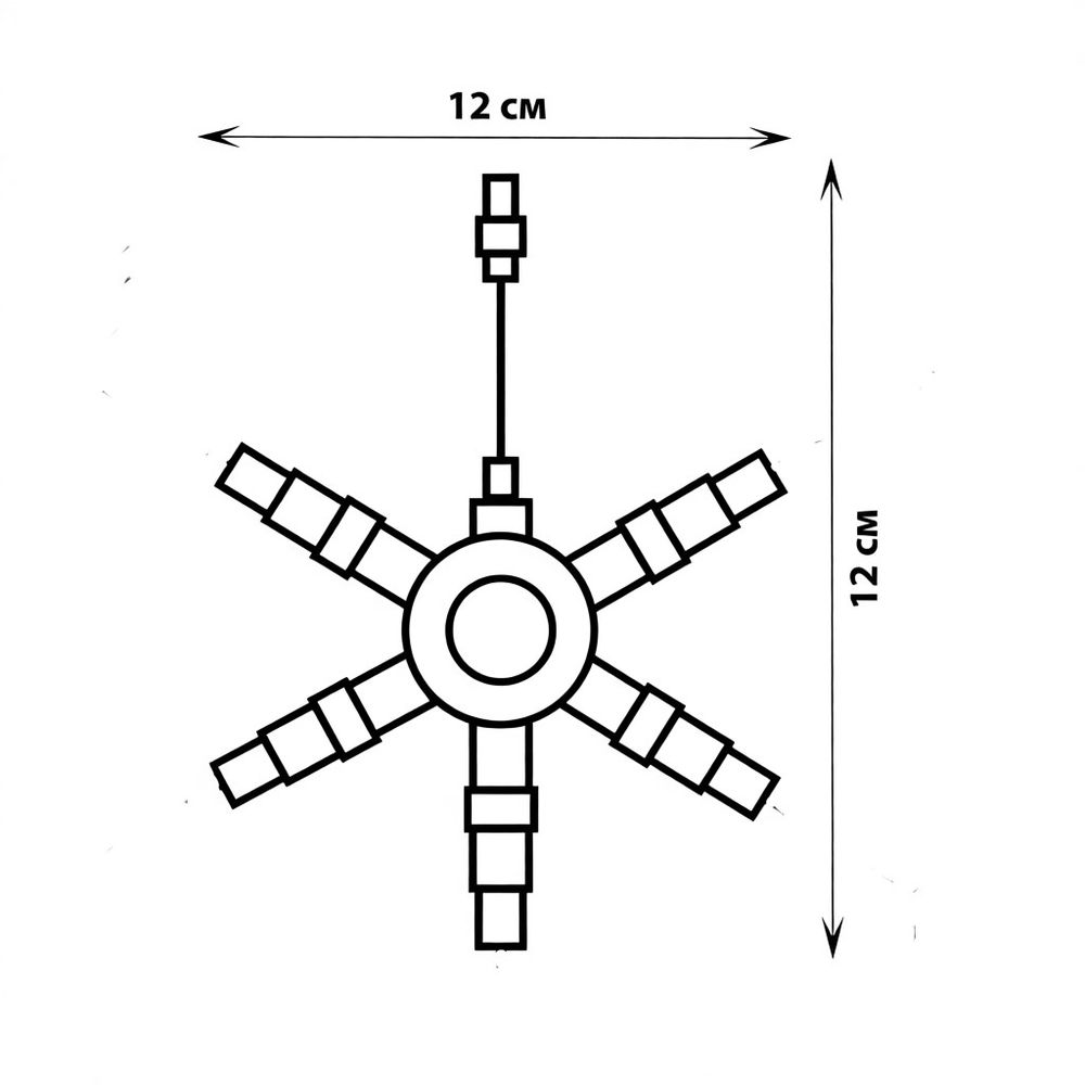 UTC-F90 Y6 BLACK Соединитель для гирлянд серии F90RPO. круговой. 1 вход-5 выходов. Черный. ТМ Uniel