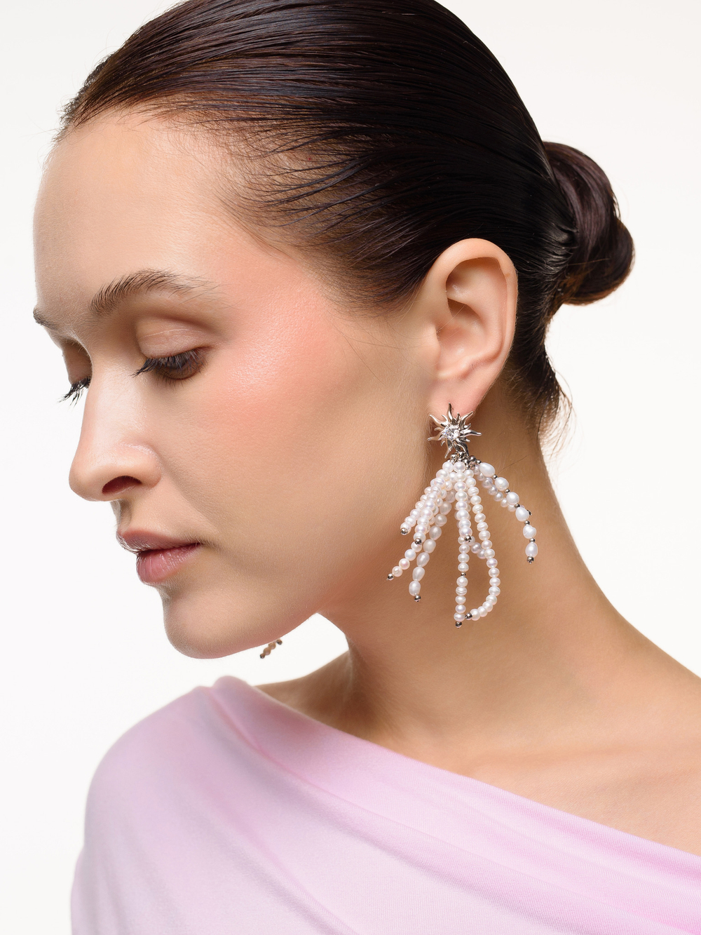 Серьги "Bunches" из жемчуга Silver