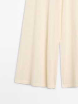 Massimo Dutti Широкие струящиеся брюки, ванильный