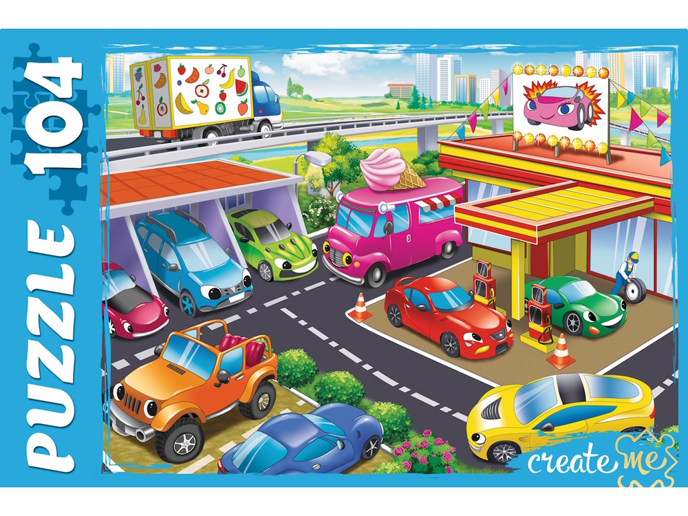 Пазлы 104 элемента 230*330мм "Веселая парковка" Create me
