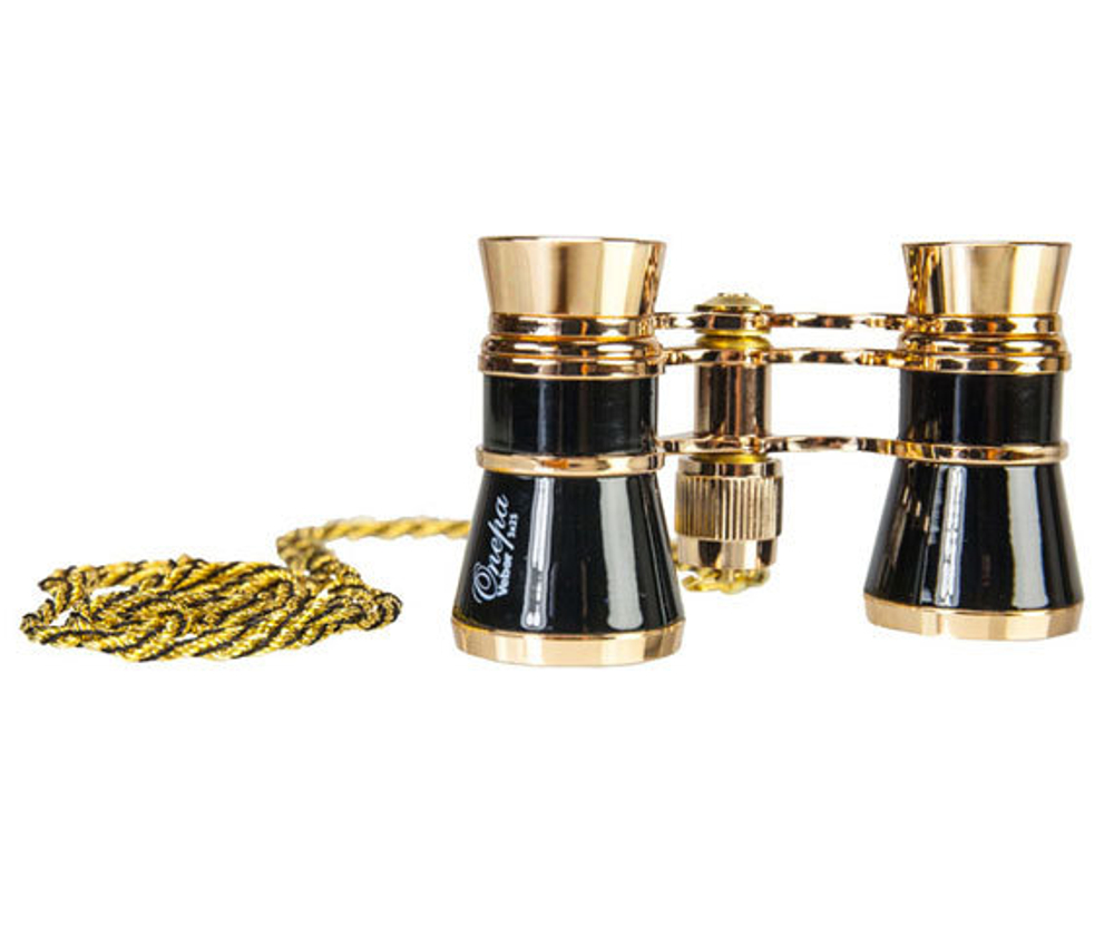 Театральный бинокль Veber БГЦ 3x25 D02, черный с цепочкой - фото 2