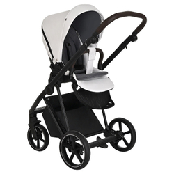 Детская коляска Roan Sol Кожа 2 в 1 RSL/2024 White/Black/руч.Тем.коричневый