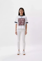 Футболка жен . AERONAUTICA 1978 красный рисунок