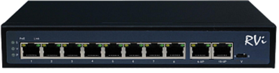 RVi-1NS08F-2T Сетевой PoE коммутатор 10 портов, 8РоЕ, 2 RJ-45