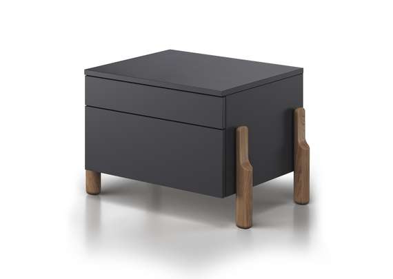 Тумба прикроватная Basic 2 ящика ширина 60 см (черный)