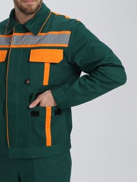 Костюм "ИТР СОП IMP" брюки (т.зеленый/оранжевый) Саржа 250