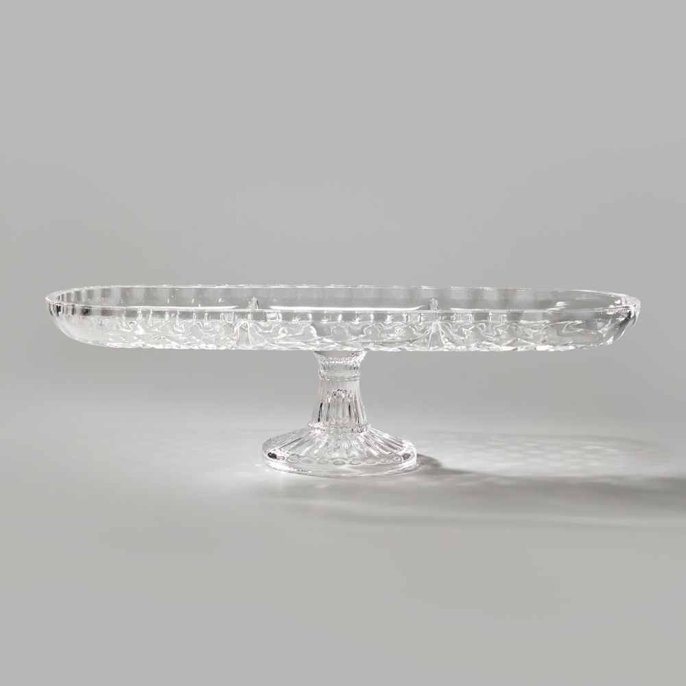 БЛЮДО НА НОЖКЕ ОВАЛЬНОЕ 3 СЕКЦИИ 39X14 СМ