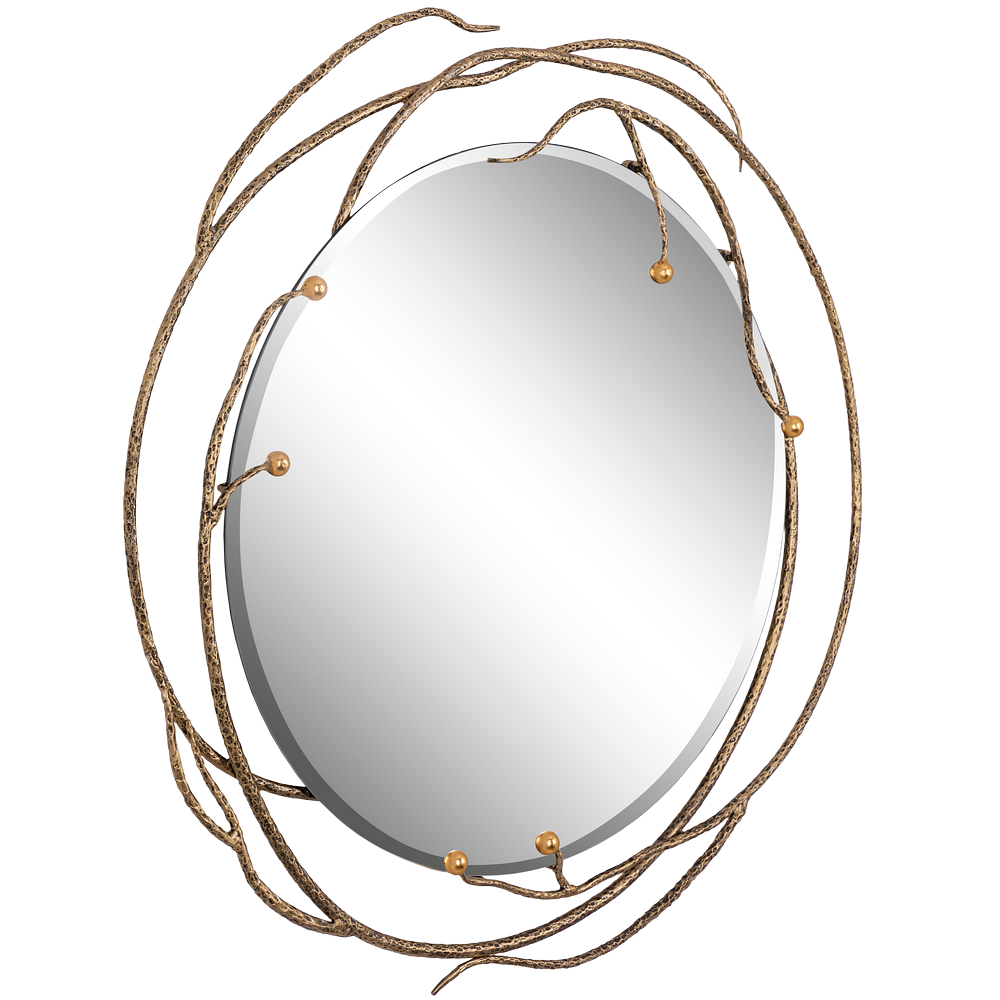 Настенное круглое зеркало Calipso (Калипсо) Каштан Найт Амбер