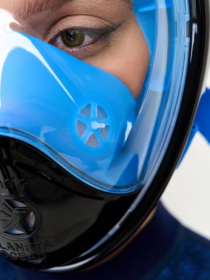 Маска полнолицевая Sargan Планета океан 2.0 черный/голубой