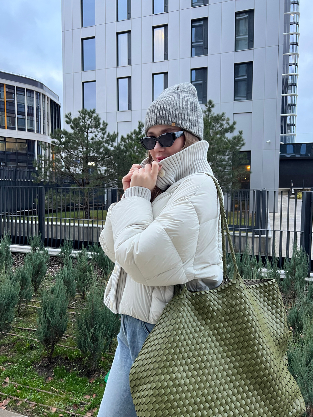 Пуховик Knitty светло-серый