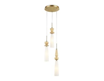 Подвесной светильник с травертином 3*G9 LH75367/3 GD/WH золото/белый High Light Ceramo Modern Ambrella