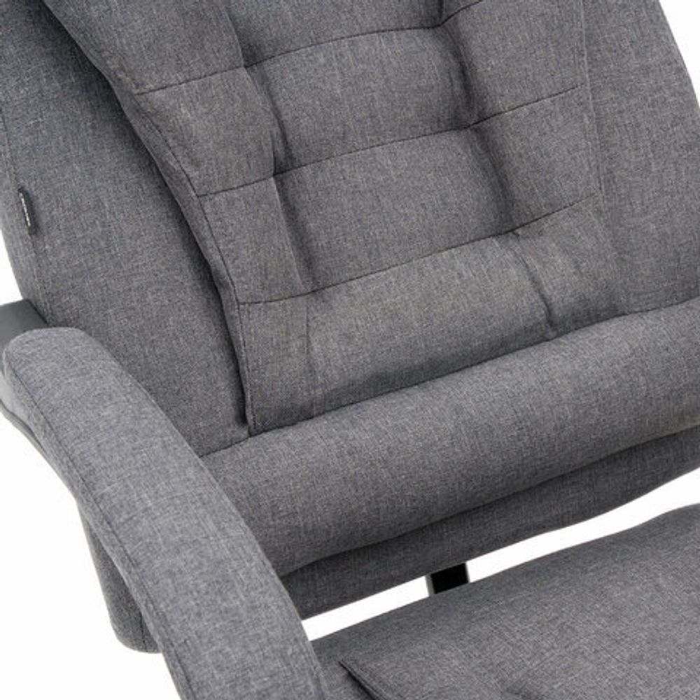 Кресло офисное CROMEX (КРОМЕКС) "Chill MS-005", с функцией вибромассажа, подножка, ткань, серое, 532959