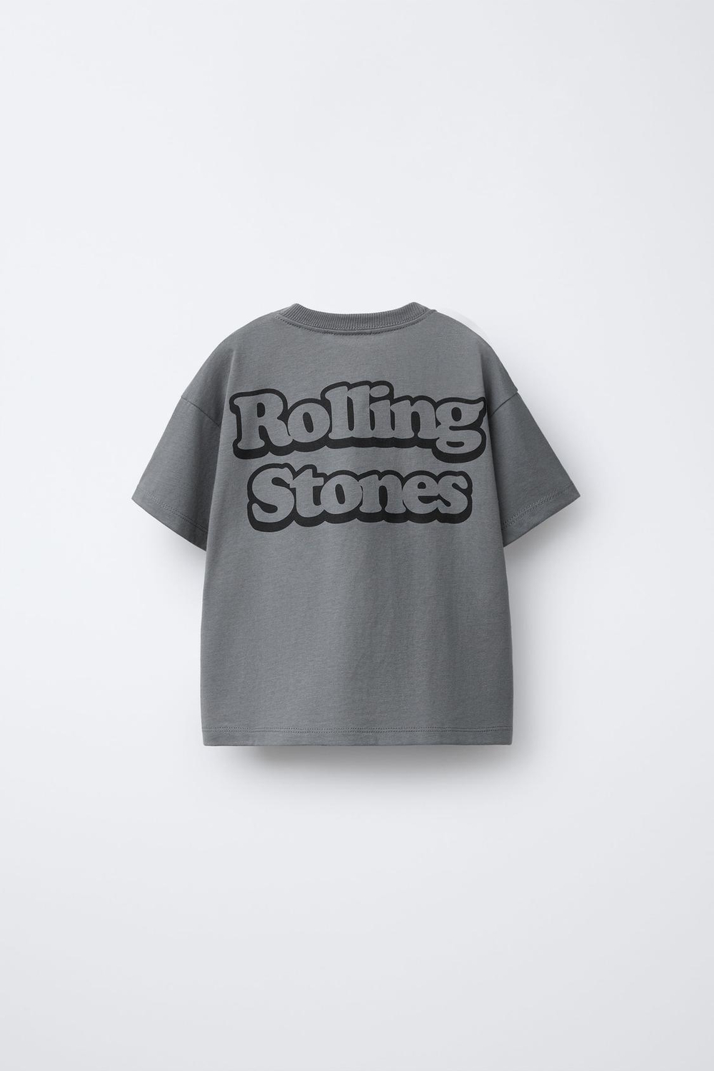 ZARA ФУТБОЛКА С ПРИНТОМ ROLLING STONES ©, МЯГКИЙ СЕРЫЙ