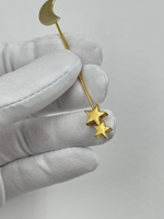 Брошь булавка с луной и звездами