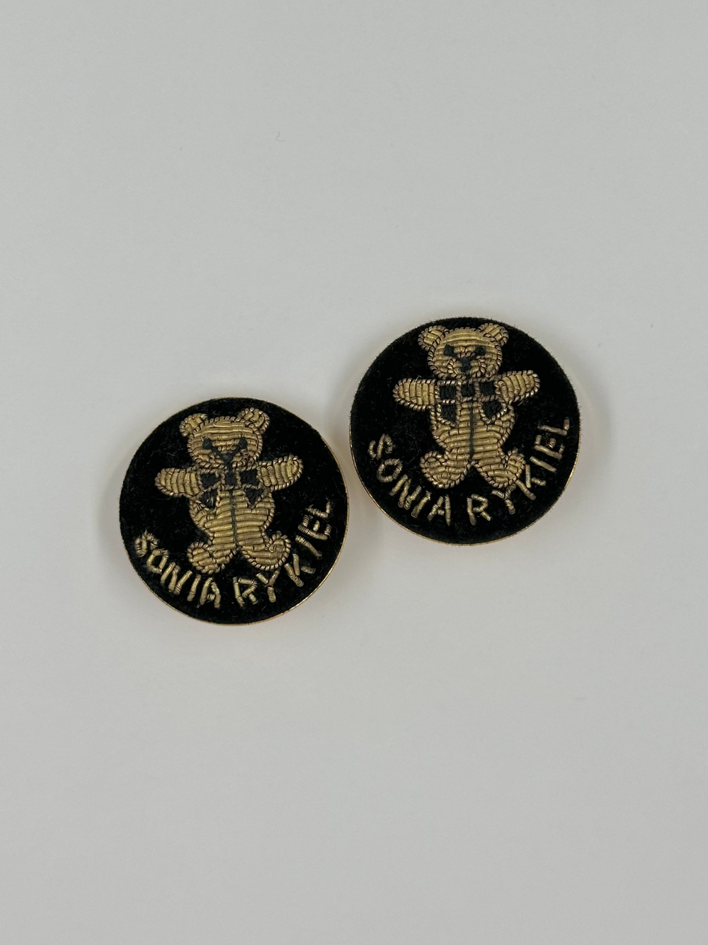 Клипсы с вышивкой «Медвежата» Sonia Rykiel