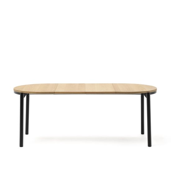 Montuiri круглый раздвижной стол из дубового шпона и черной стали La Forma Испания 