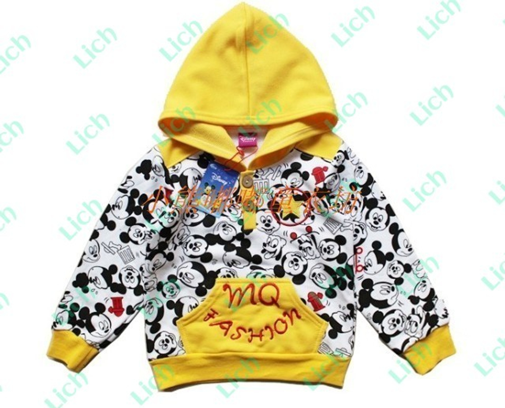 Худи детская с принтом Mickey Mouse, на пуговицах