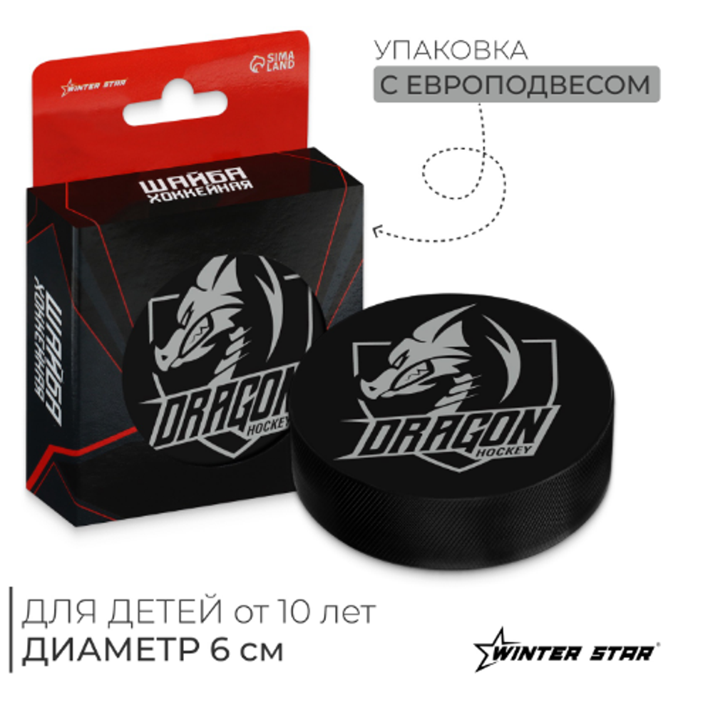 Шайба хоккейная Winter Star, детская, d=6 см