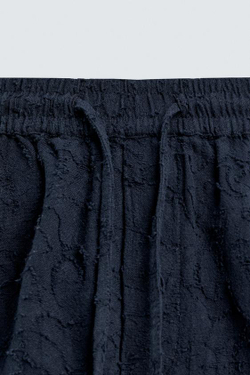 ZARA ЖАККАРДОВЫЕ ШОРТЫ, МОРСКОЙ СИНИЙ