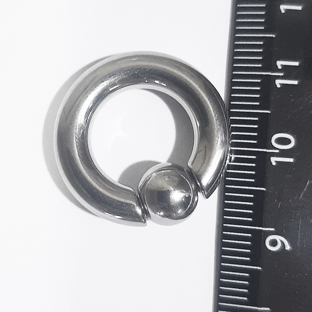 Кольцо сегментное (утяжелитель 1 шт.) для пирсинга, диаметр 13 мм, толщина 5 мм, шарик 8 мм. Медицинская сталь.