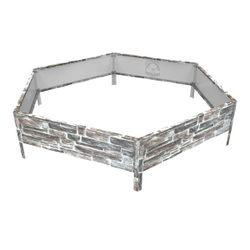 Клумба многоугольная оцинкованная с ножками 1 ярус Камень песчаник