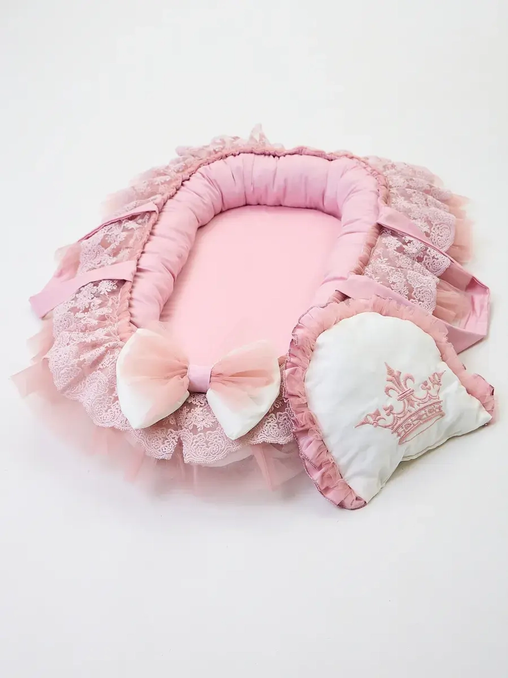 Кокон гнездышко для новорожденного с подушечкой