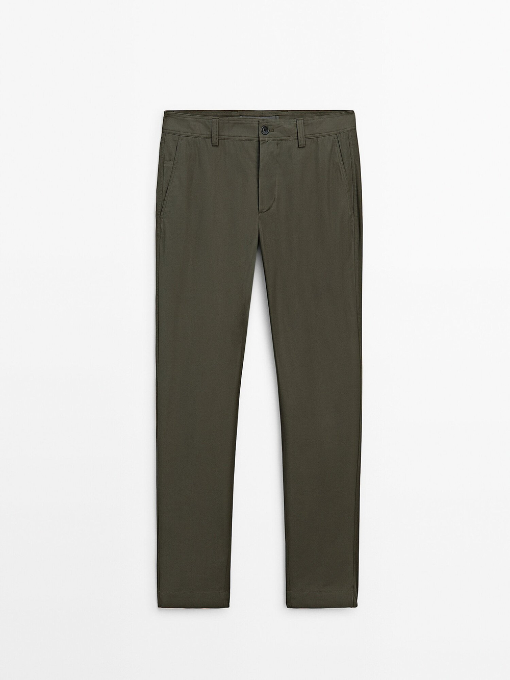 Massimo Dutti Зауженные брюки из 100% хлопка, зеленый