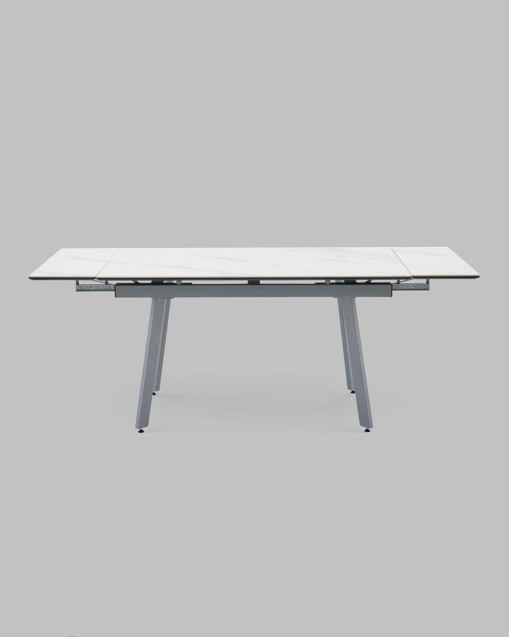 Стол Тайл 140-200/85/75 столешница Snow white подстолье металл серый