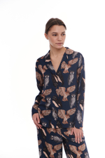 Шелковая блуза с совами