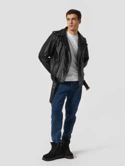 Косуха из натуральной кожи байкерская куртка