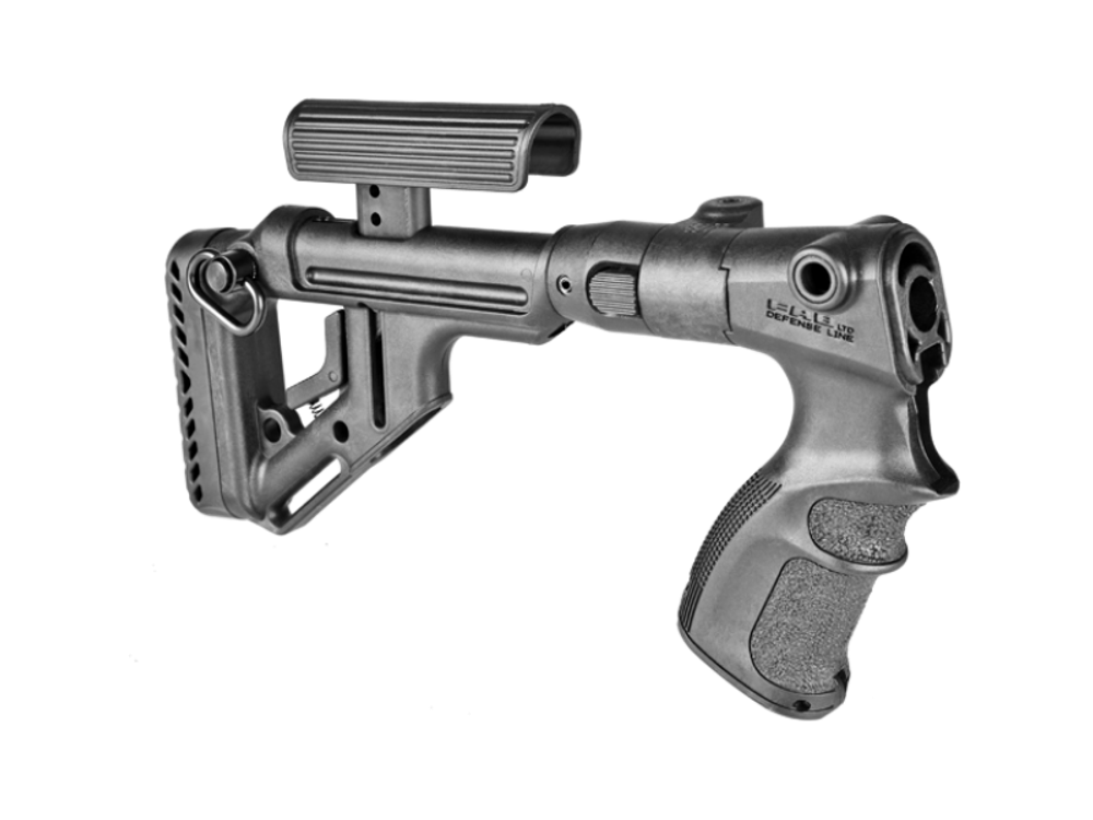 Складной приклад со щекой на Remington 870, черный, FAB Defense
