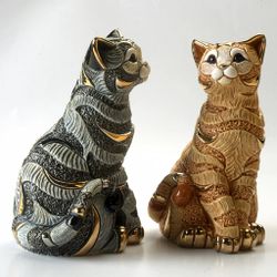 De Rosa Rinconada Статуэтка Полосатая Голубая Кошка Wild Life Collection