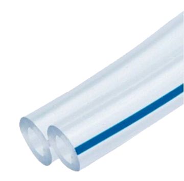 Шланг вакуумный спаренный 7х3 ПВХ прозрачный с синей полосой MH7