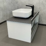 Тумба с раковиной Comforty Милан 90 (T-Y9378) белая/столешница графит